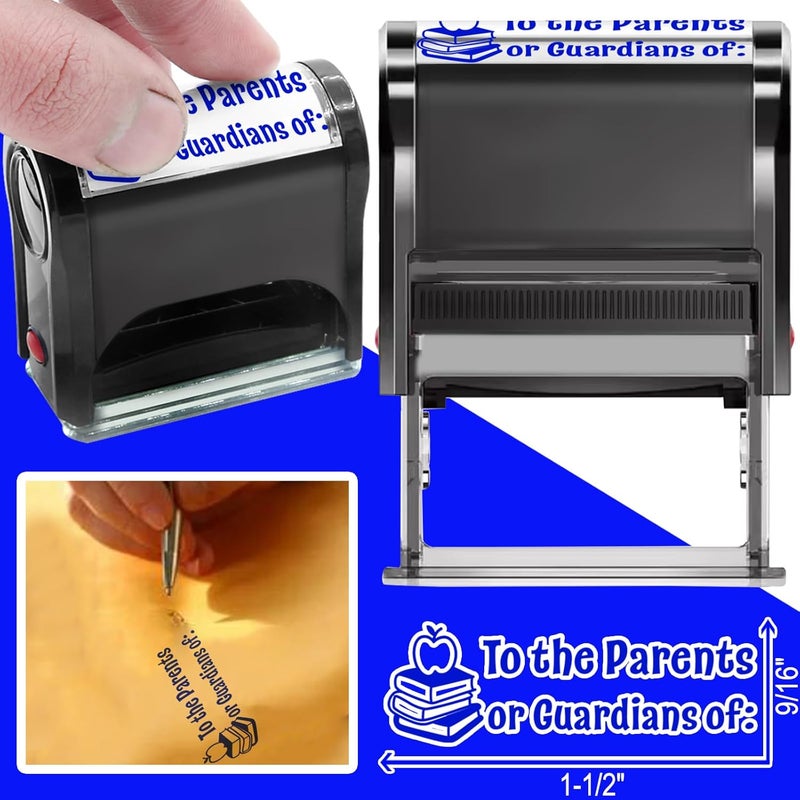 Bertiveny Self-Inking to-The-Parents-of-Stamps Teacher Grading Stamp for School Supplies,to The Parents of or Guardians Stamps for Classroom Supply,to The Parents of Stamp for Parent Envelopes,Blue - Image 1